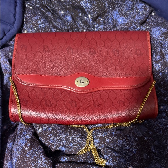 Dior Handbags - Dior Red Clutch with Gold Chain